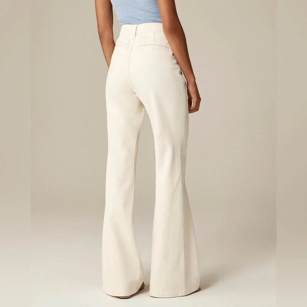 J.Crew Vintage ‘96 Flare Jeans Ecru Coastal Beachy Nautical NWT Plus Size 34